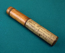  One of the original stethoscopes belonging to Rene Theophile Laennec made of wood and brass